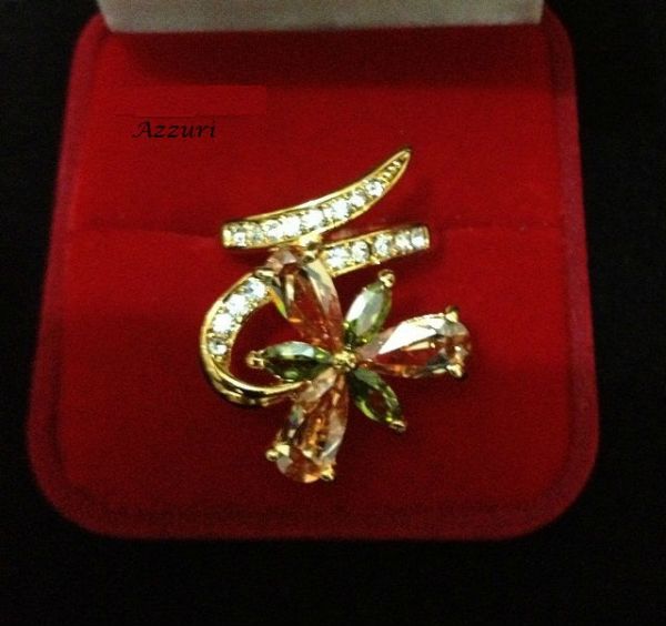 Anel Folheado Ouro 18K com Cristais Swarovski  Cod112